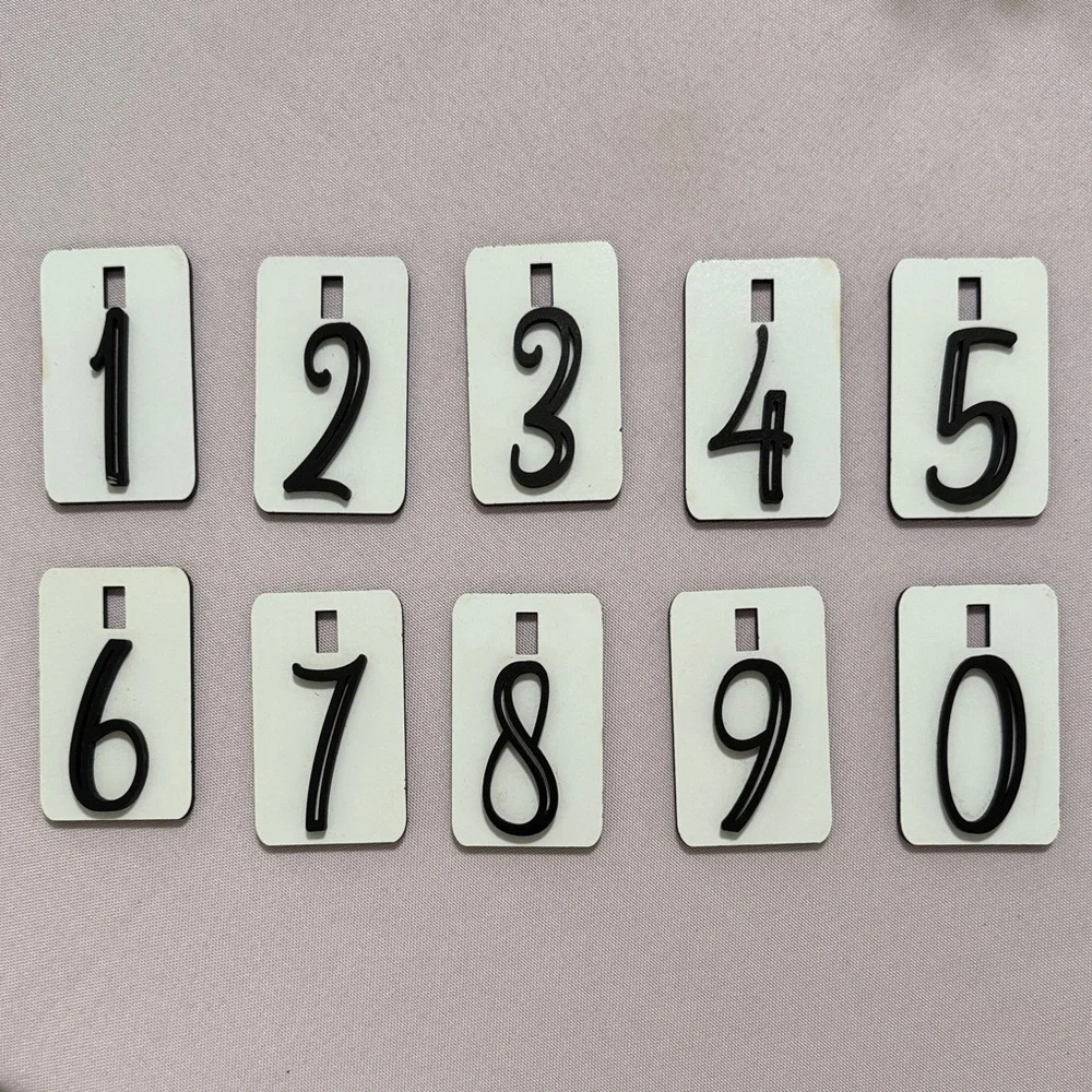 Black and White Number Wood Decor Set